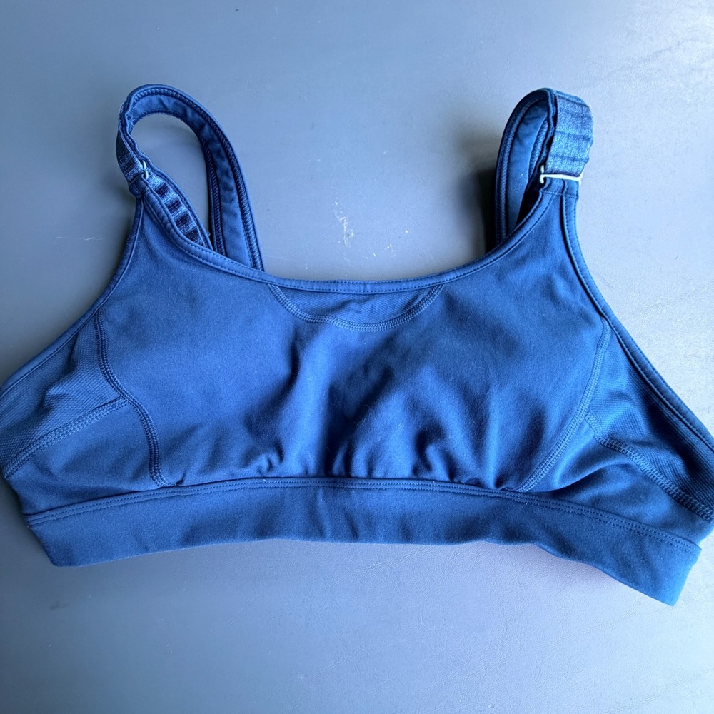 Duluth Trading Co Sports Bra Womens Large Blue Stretch Performance Gorpcore Adj.